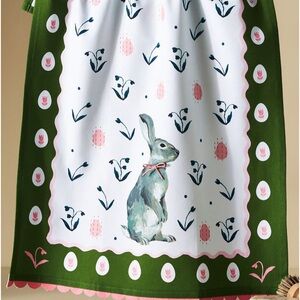 Anthropologie Blossom Bunny Dish Towel NEW Easter Spring Anthro Kitchen Decor
